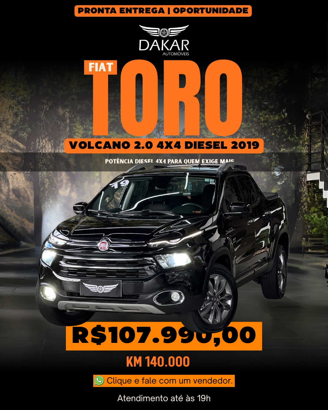 FIAT TORO VOLCANO 2.0 DIESEL 2019