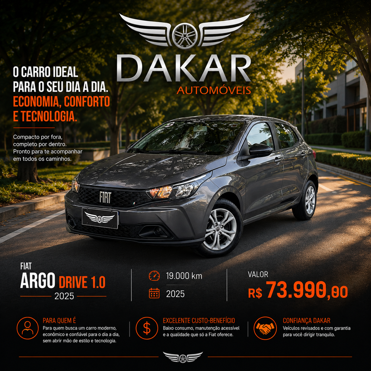 ARGO DRIVE 1.0 | ECONOMIA E BAIXA KM