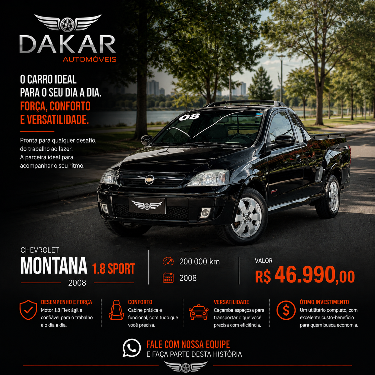 MONTANA SPORT 1.8 2008 | FORÇA E CUSTO BAIXO