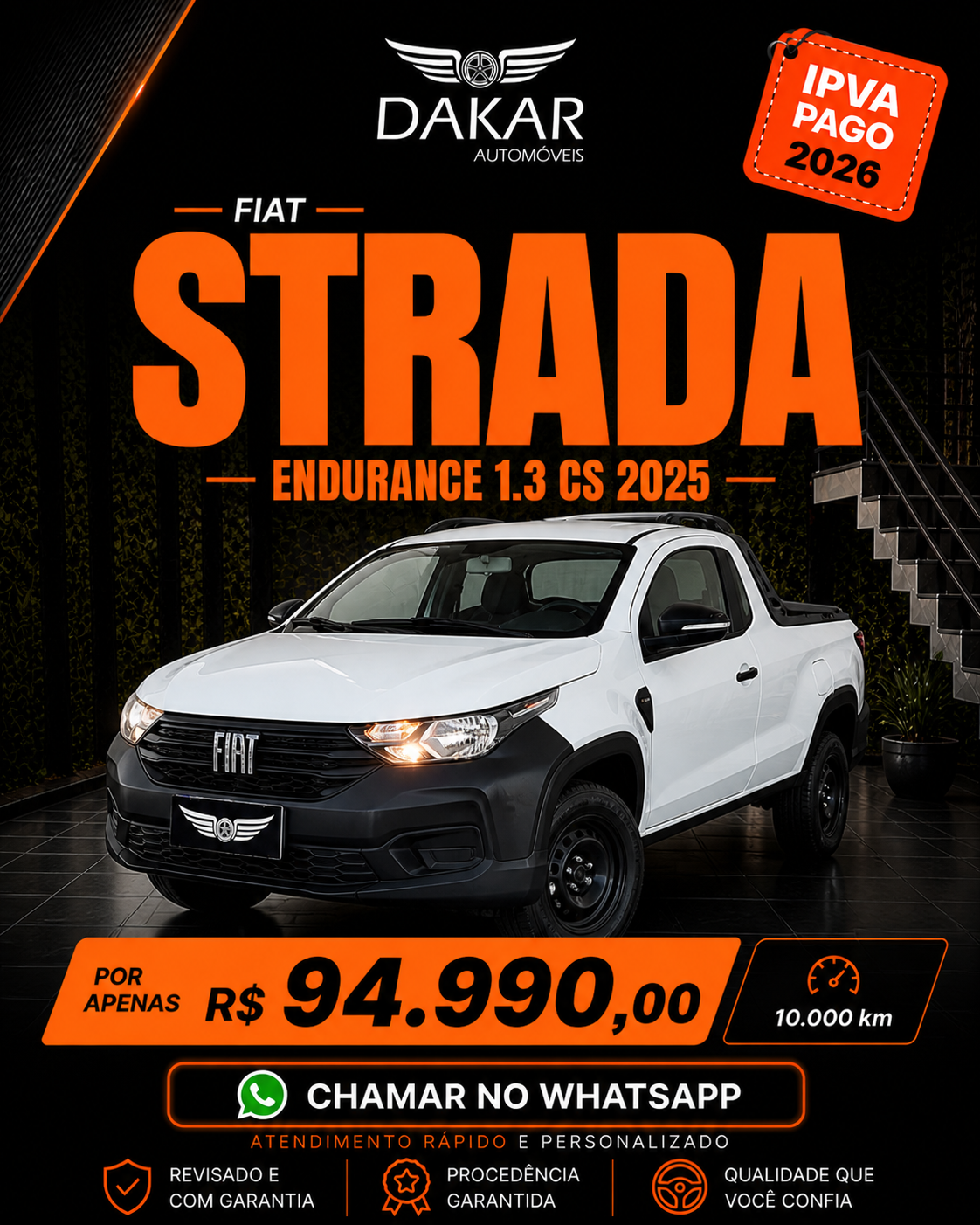 STRADA ENDURANCE 1.3 CS 2025 | UNICO DONO, BAIXO KM