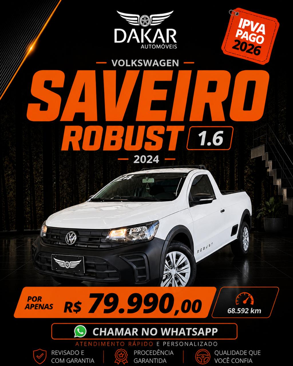 SAVEIRO ROBUST 1.6 2024 | BAIXO KM