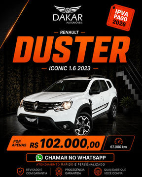 DUSTER ICONIC 1.6 2023 | RESISTÊNCIA, ESPAÇO E CUSTO-BENEFÍCIO