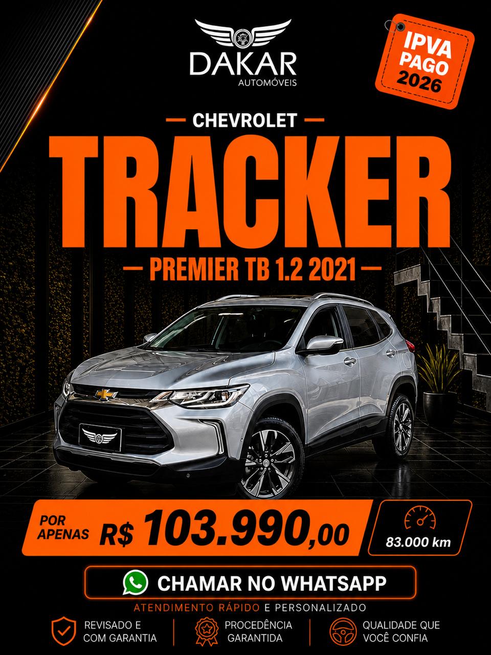 TRACKER PREMIER 1.2 TURBO 2021 | COMPLETA E ECONÔMICA